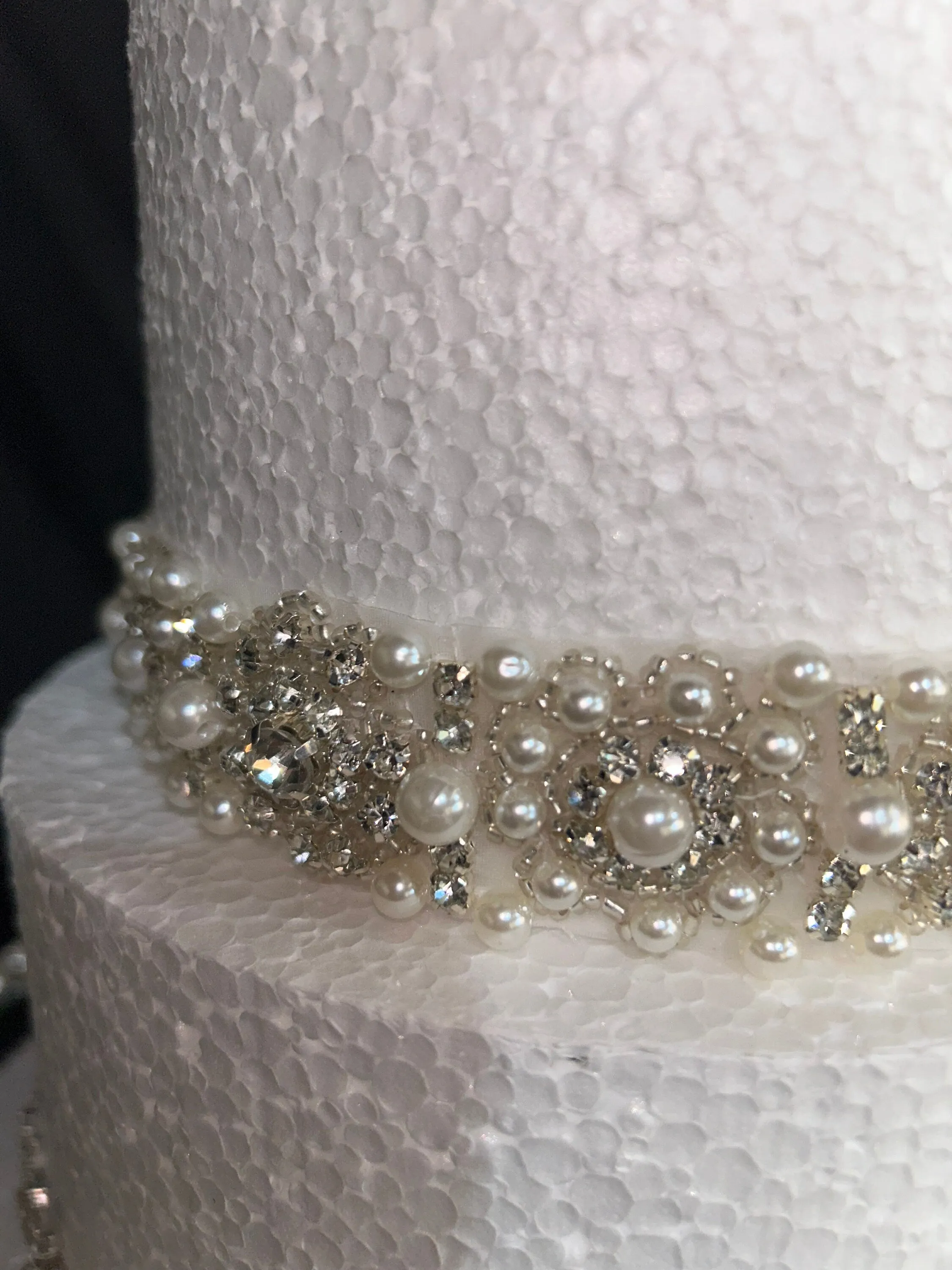 Luxury sparkling pearl rhinestone embellishment chain trimming 1 yard,  by Crystal Wedding UK