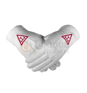 Masonic Regalia Royal Arch Cotton Gloves with beautiful Embroidery Logo