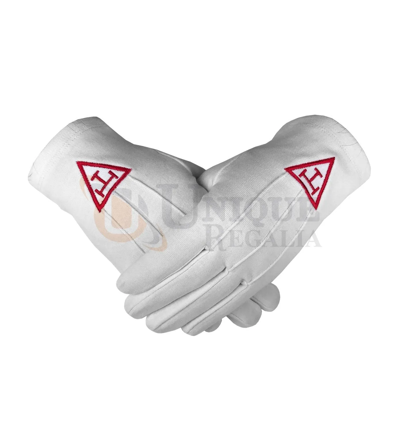 Masonic Regalia Royal Arch Cotton Gloves with beautiful Embroidery Logo
