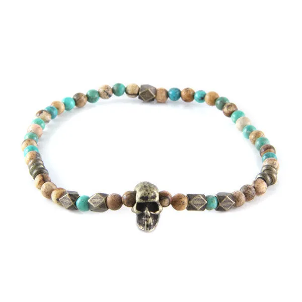 Mens Montezuma's Bracelet in Turquoise and Jasper