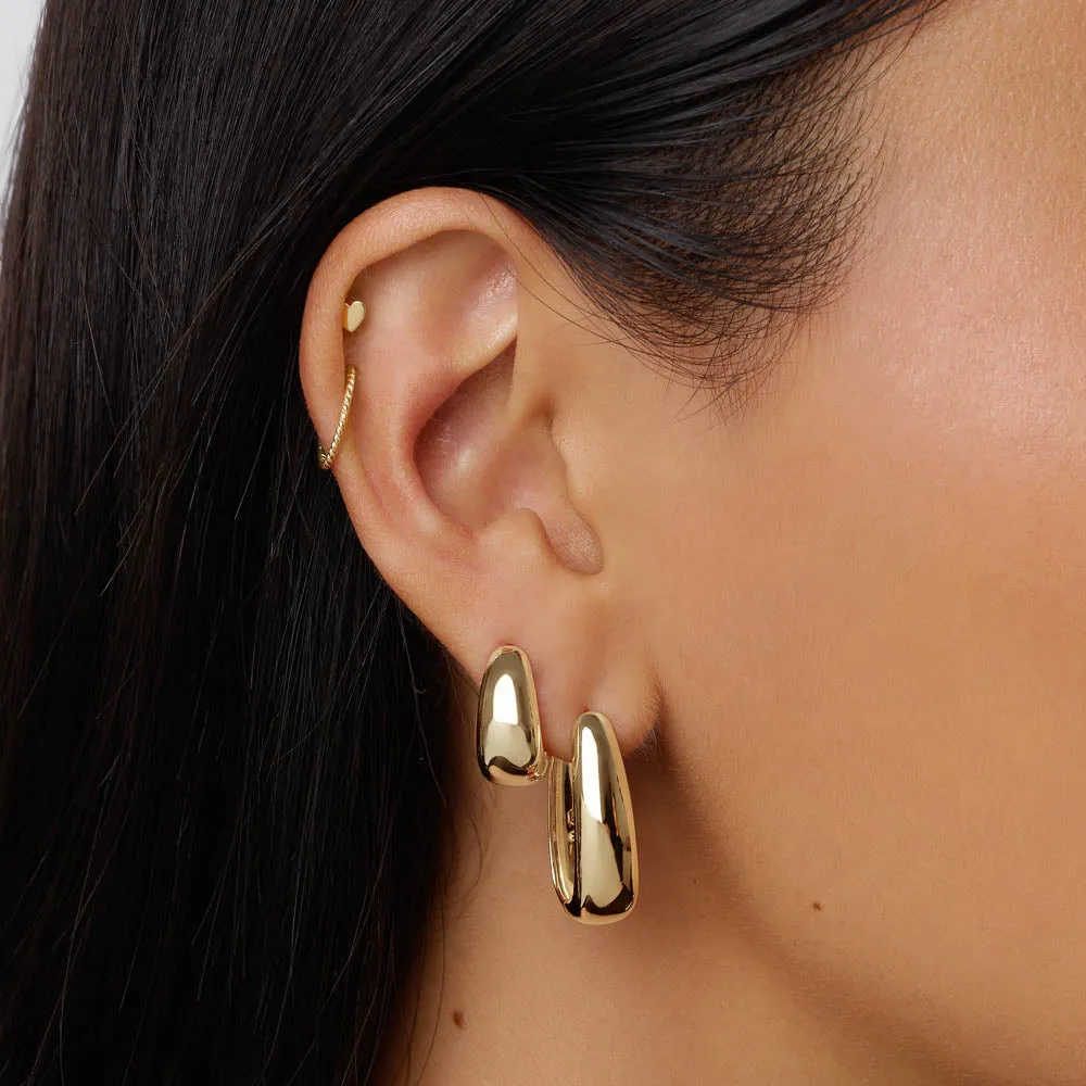 Micro Heart Helix Single Stud Earring in 10k Gold
