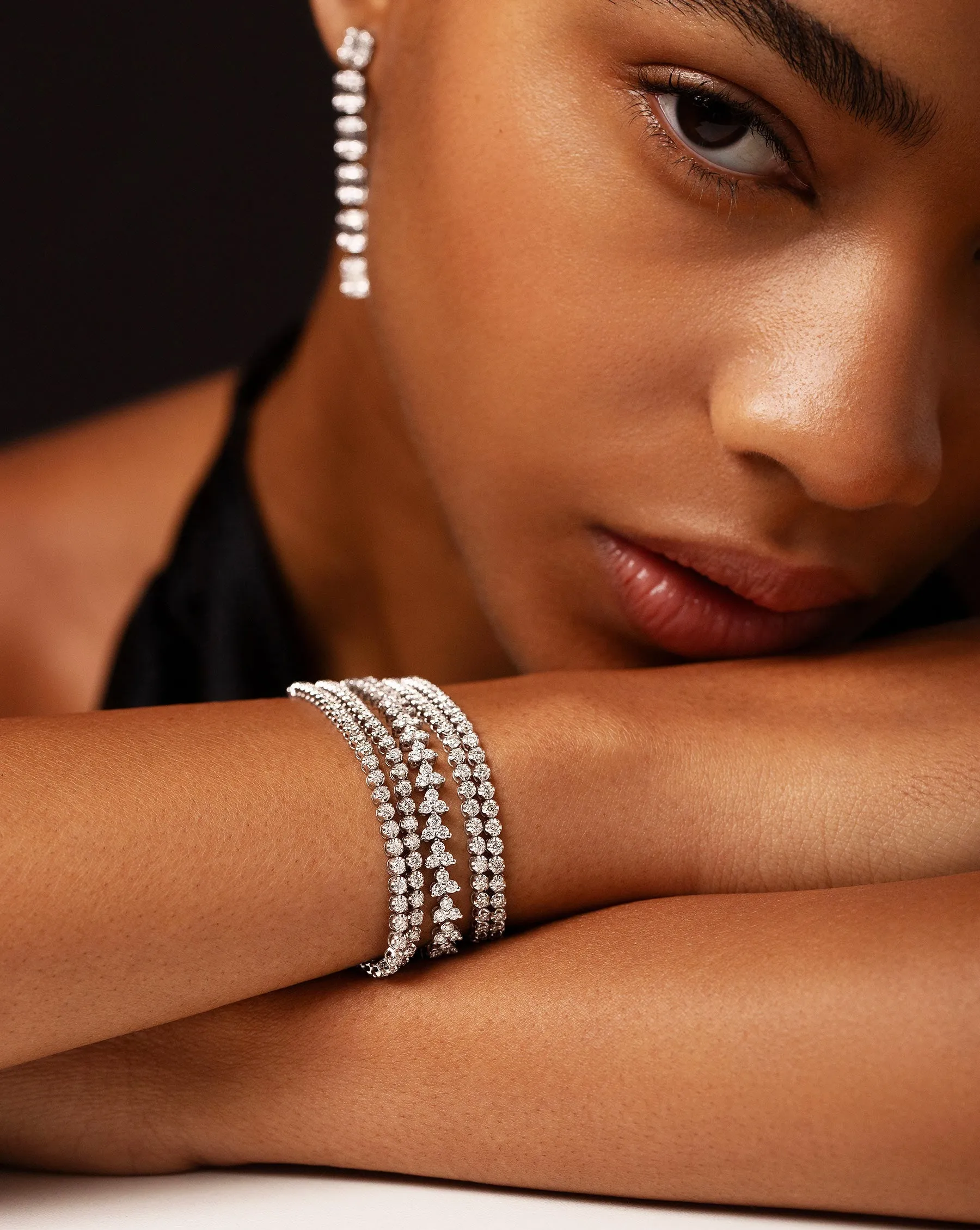 Multiway Tennis Necklace   Double Wrap Bracelet