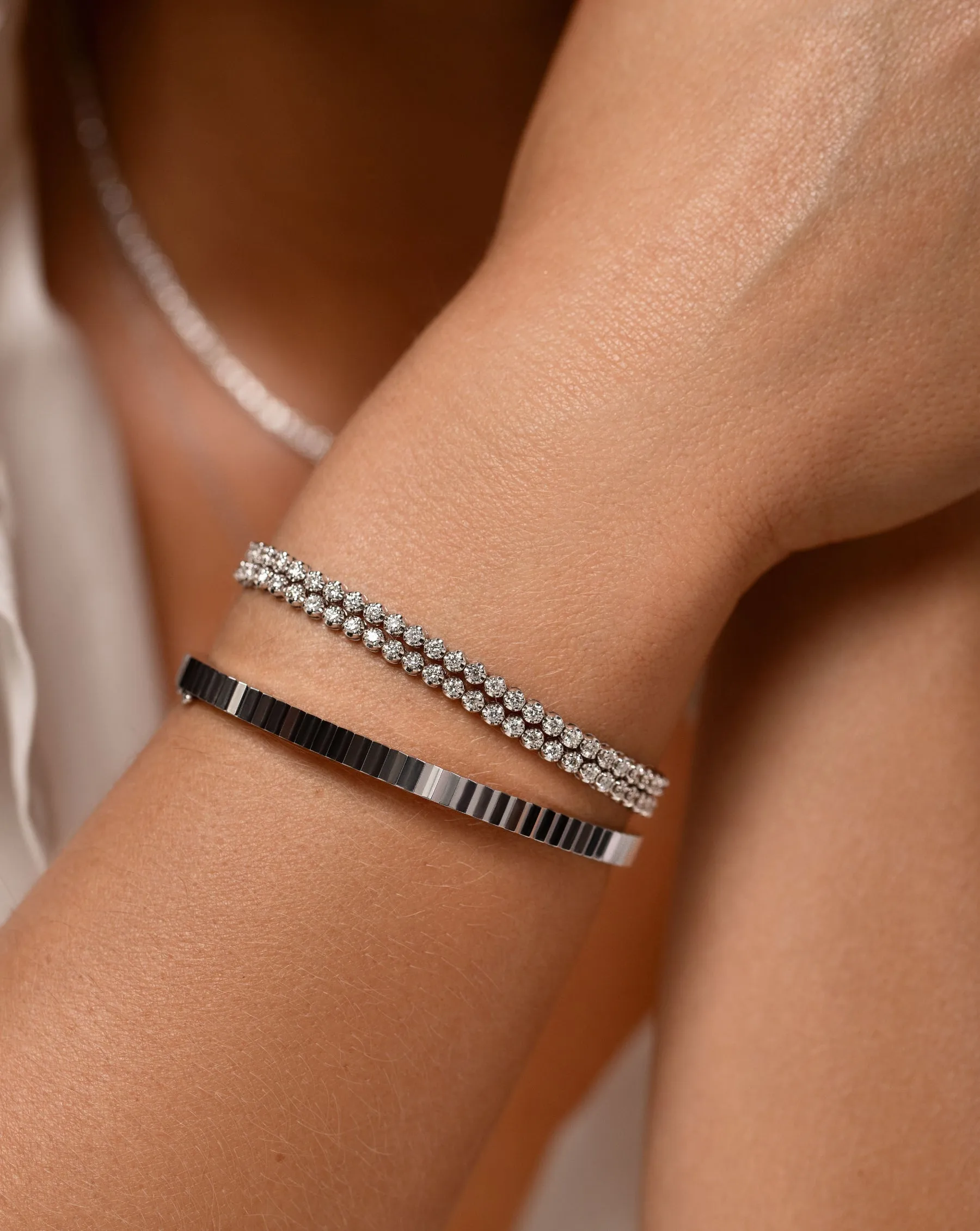 Multiway Tennis Necklace   Double Wrap Bracelet
