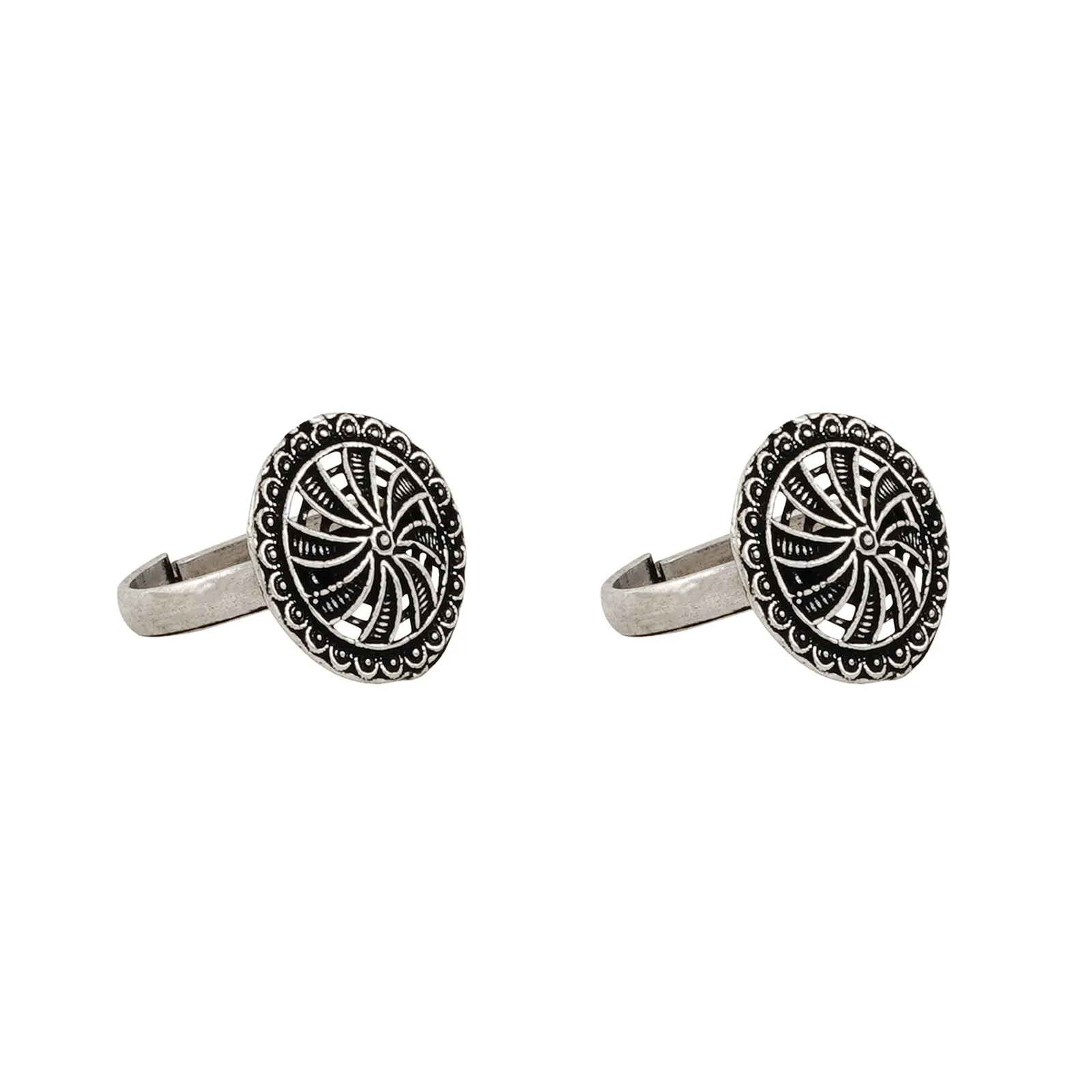 Naaz Silver Oxidised Toe Ring