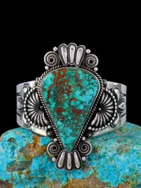 Native American Jewelry Sterling Silver Natural Royston Turquoise Cuff Bracelet