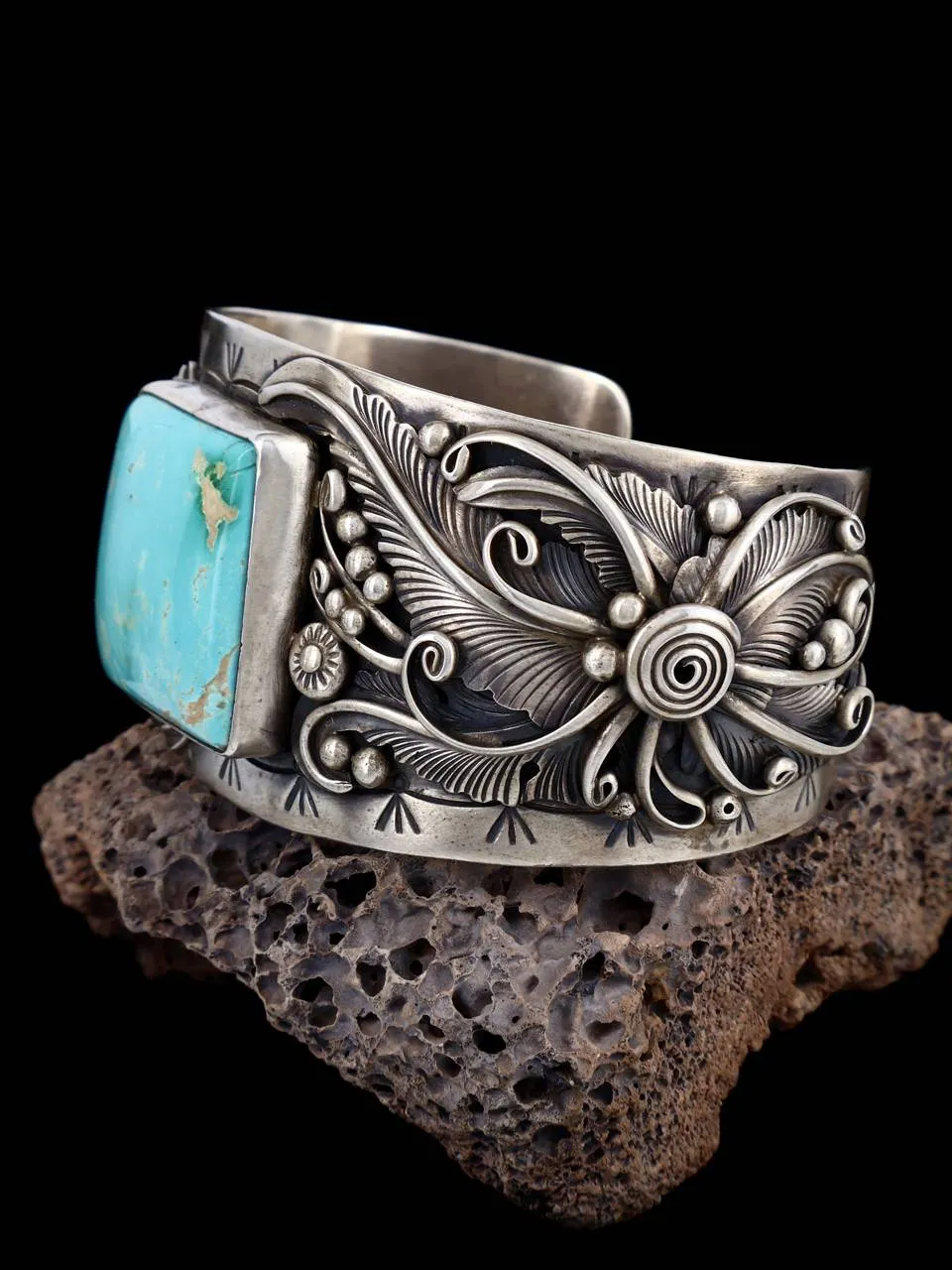 Native American Turquoise Sterling Silver Cuff Bracelet