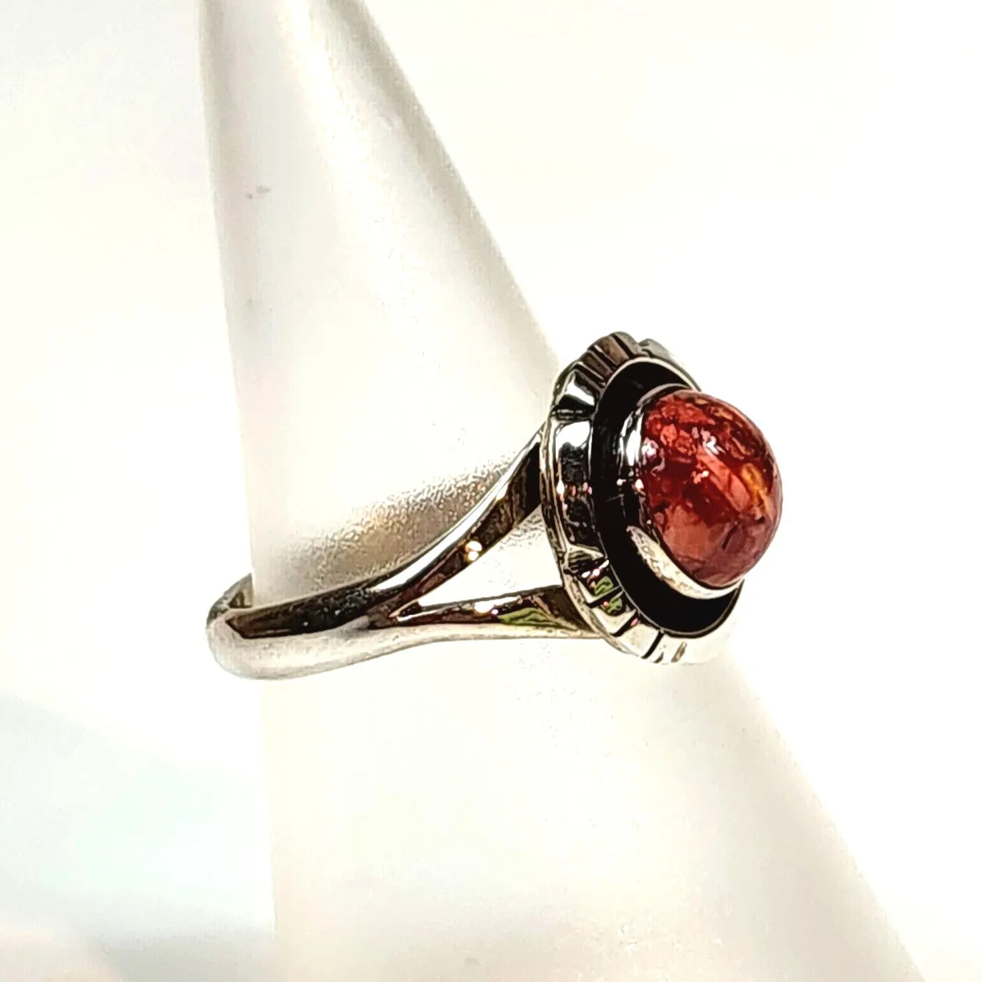 Navajo Red Apple Coral Ring