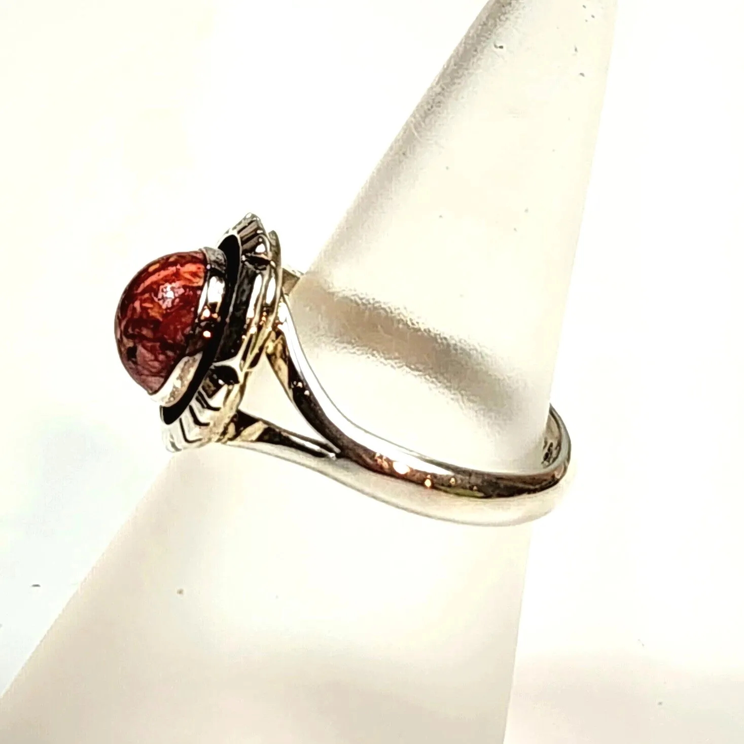 Navajo Red Apple Coral Ring