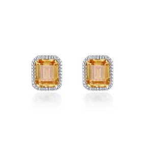 November Birthstone Solitaire Stud Earrings