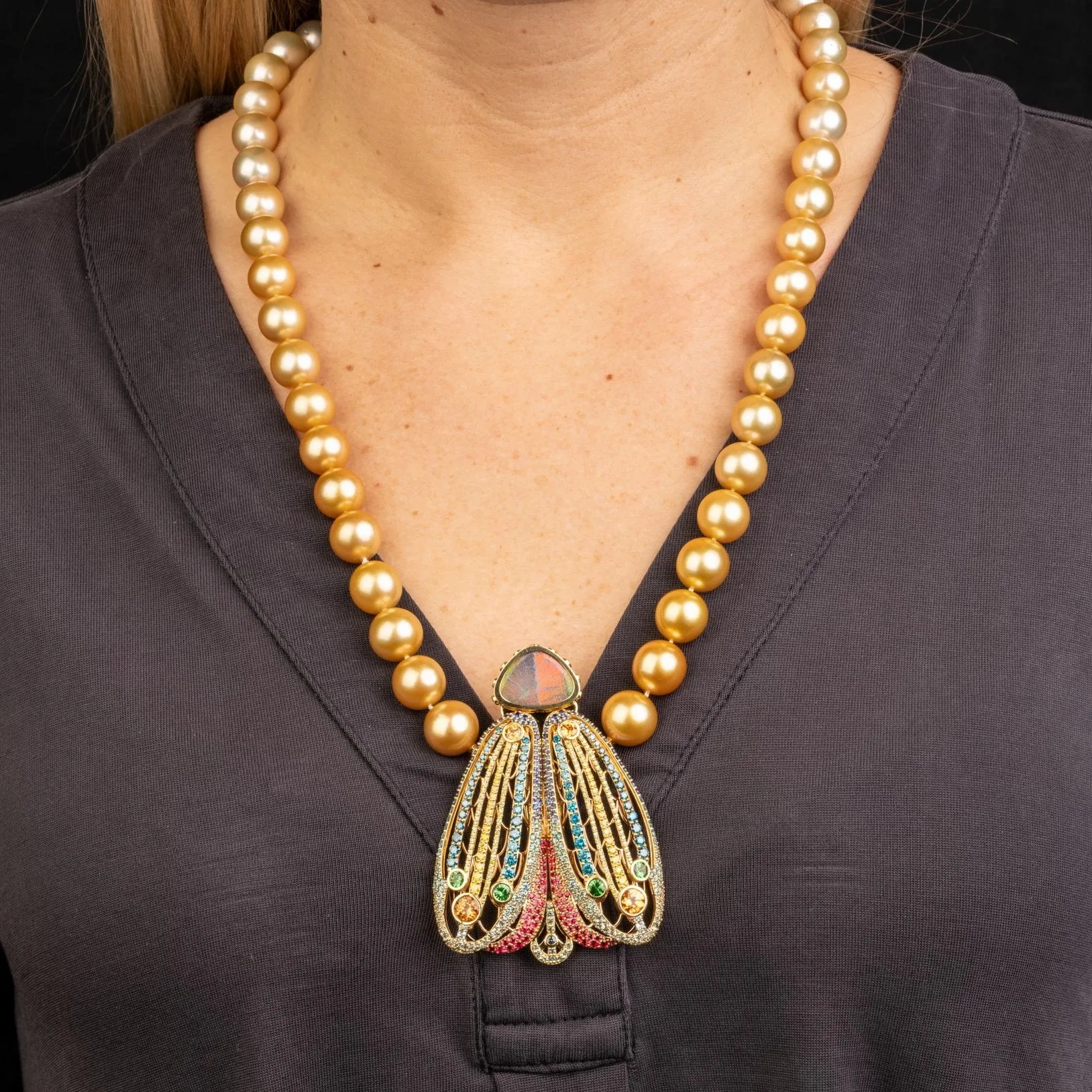 Ombréd Golden Pearl Necklace
