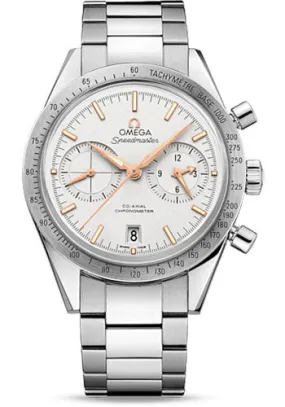 Omega Speedmaster '57 Omega Co-Axial Chronograph Watch - 41.5 mm Steel Case - Brushed Bezel - Silver Dial - 331.10.42.51.02.002