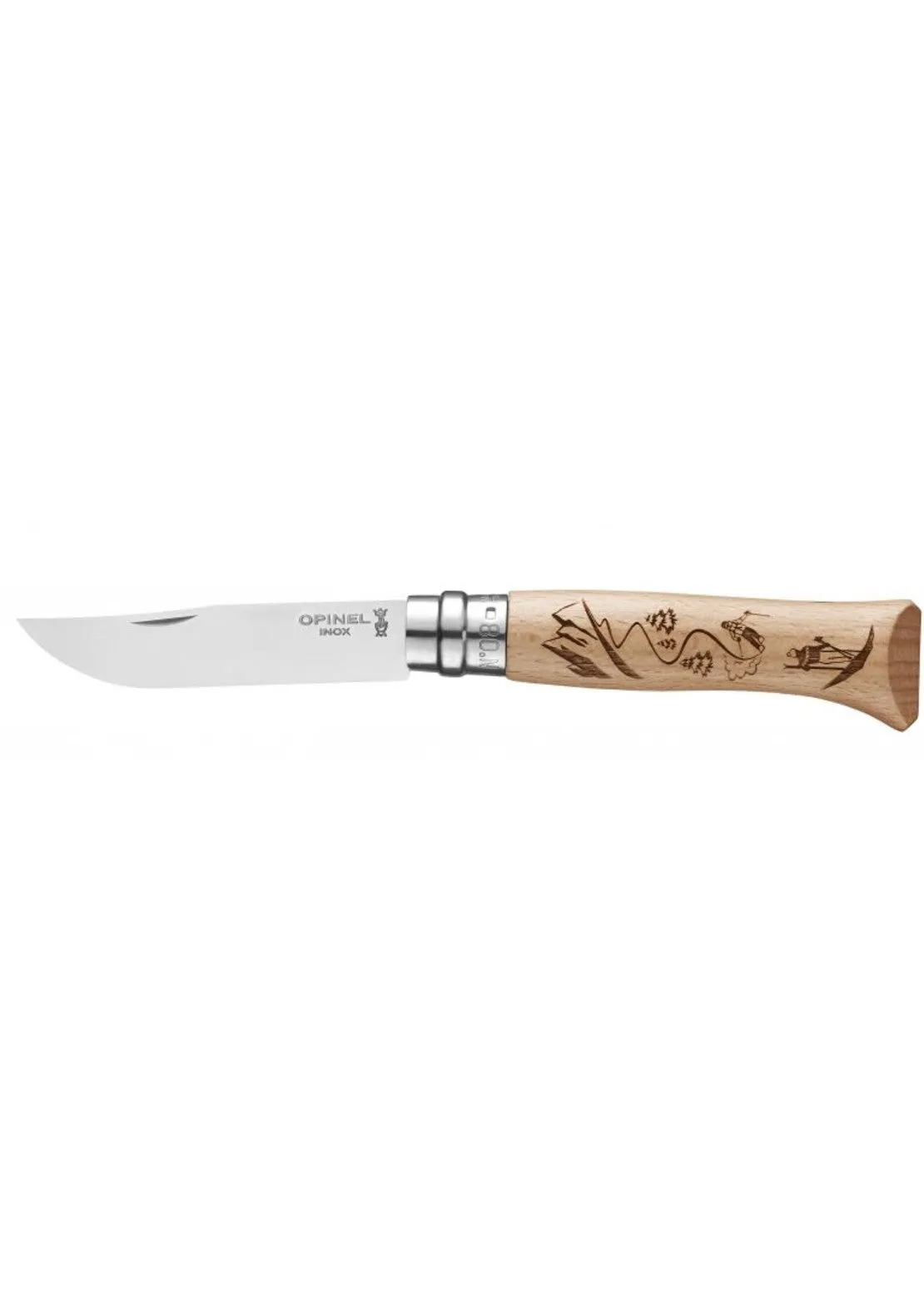 Opinel Tradition N°08 Engraved Adventure Stainless Steel Knife