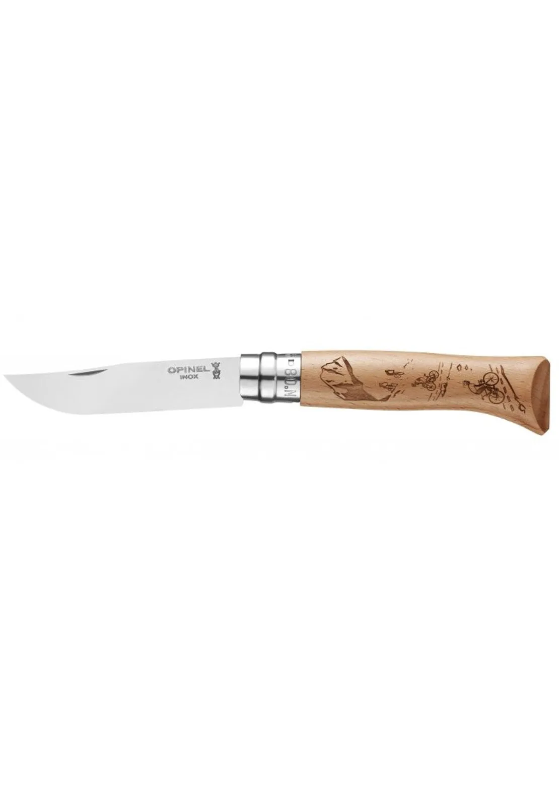 Opinel Tradition N°08 Engraved Adventure Stainless Steel Knife