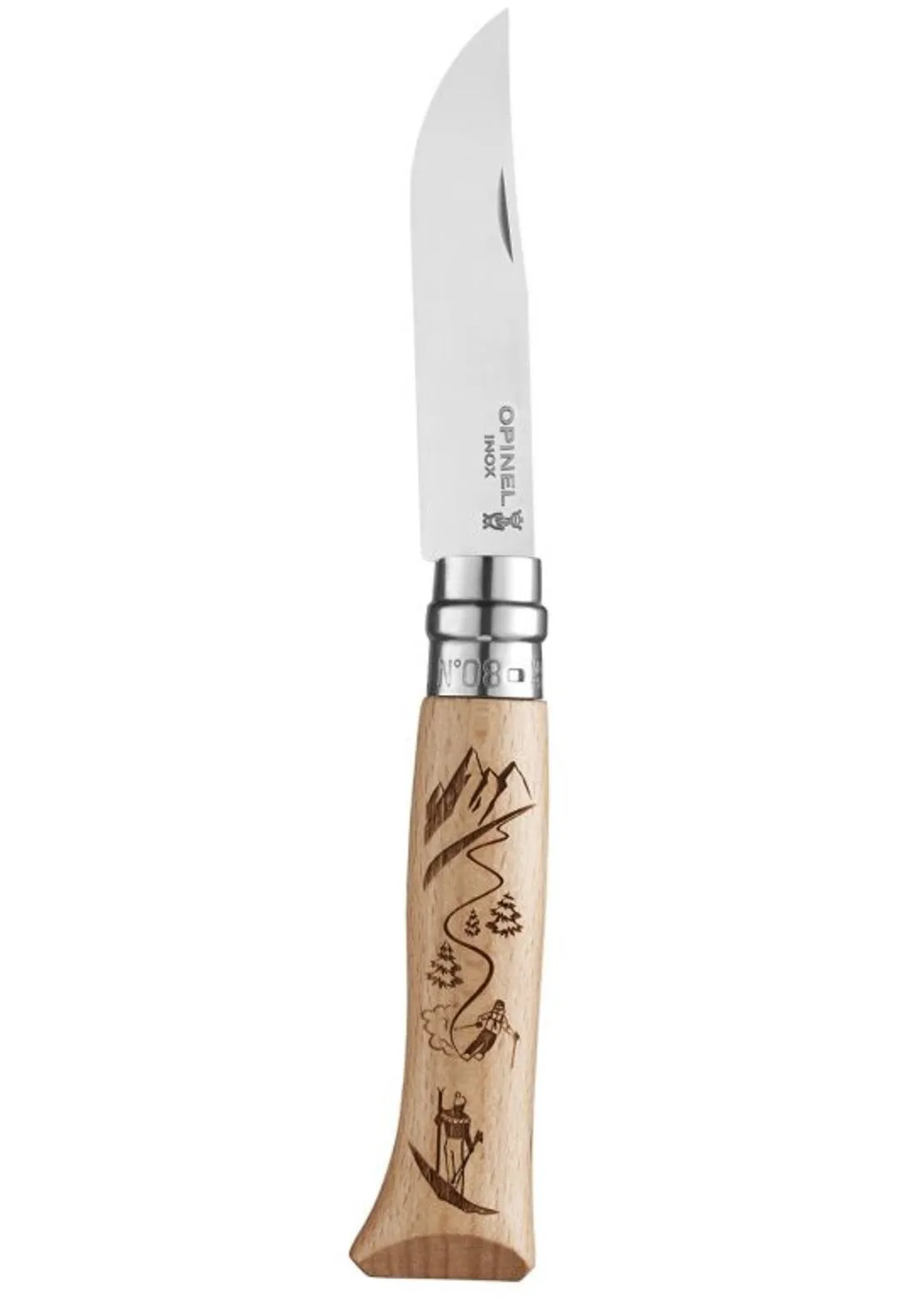 Opinel Tradition N°08 Engraved Adventure Stainless Steel Knife