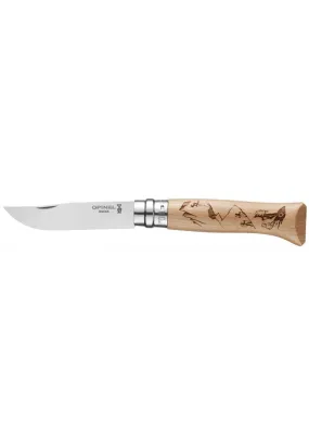 Opinel Tradition N°08 Engraved Adventure Stainless Steel Knife