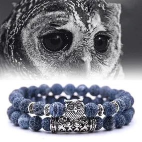 Owl bracelet in natural stone - symbol of freedom and hope