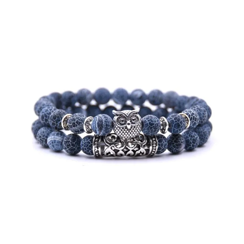 Owl bracelet in natural stone - symbol of freedom and hope