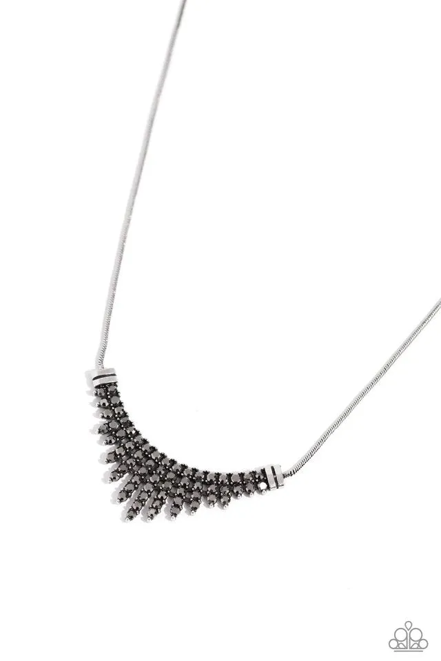 Paparazzi Necklace ~ Dramatic Diadem - Silver