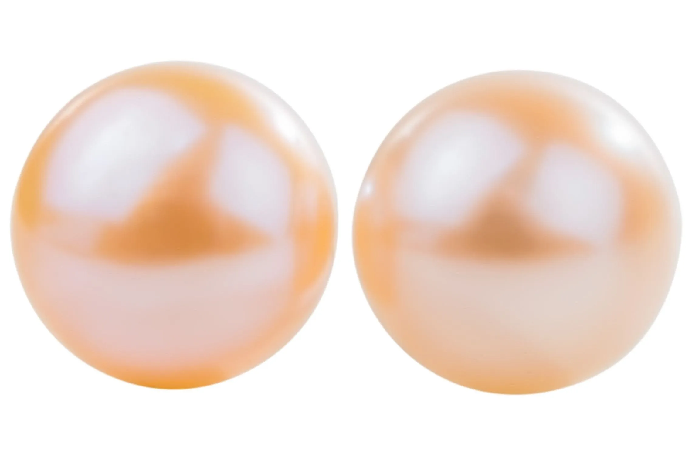 Peach Freshwater Pearl Stud Earrings Sterling Silver 12mm