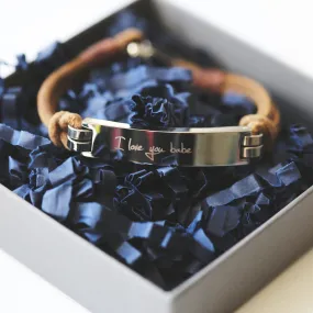 Personalised Handwriting Men's Leather Tan Bracelet