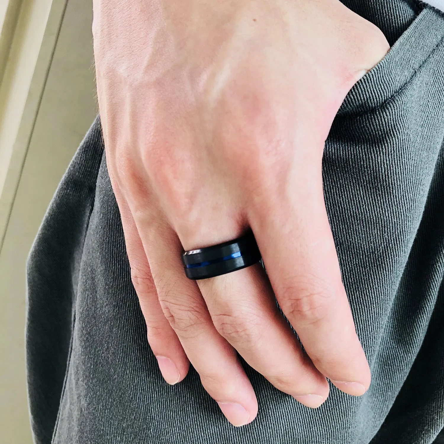 Personalized Engraved Mens Wedding Band