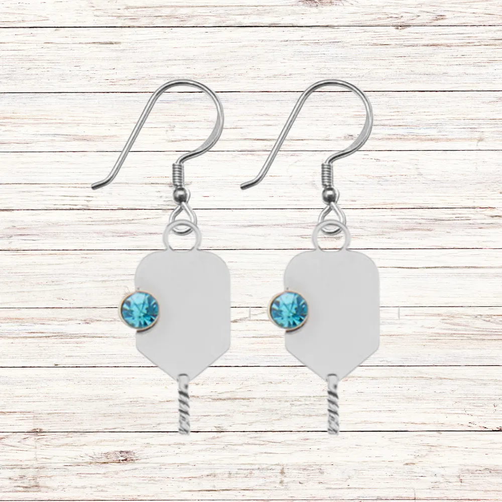 Pickleball Birthstone Earrings