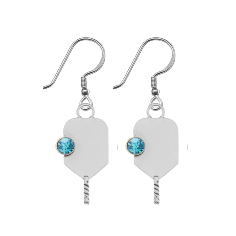Pickleball Birthstone Earrings