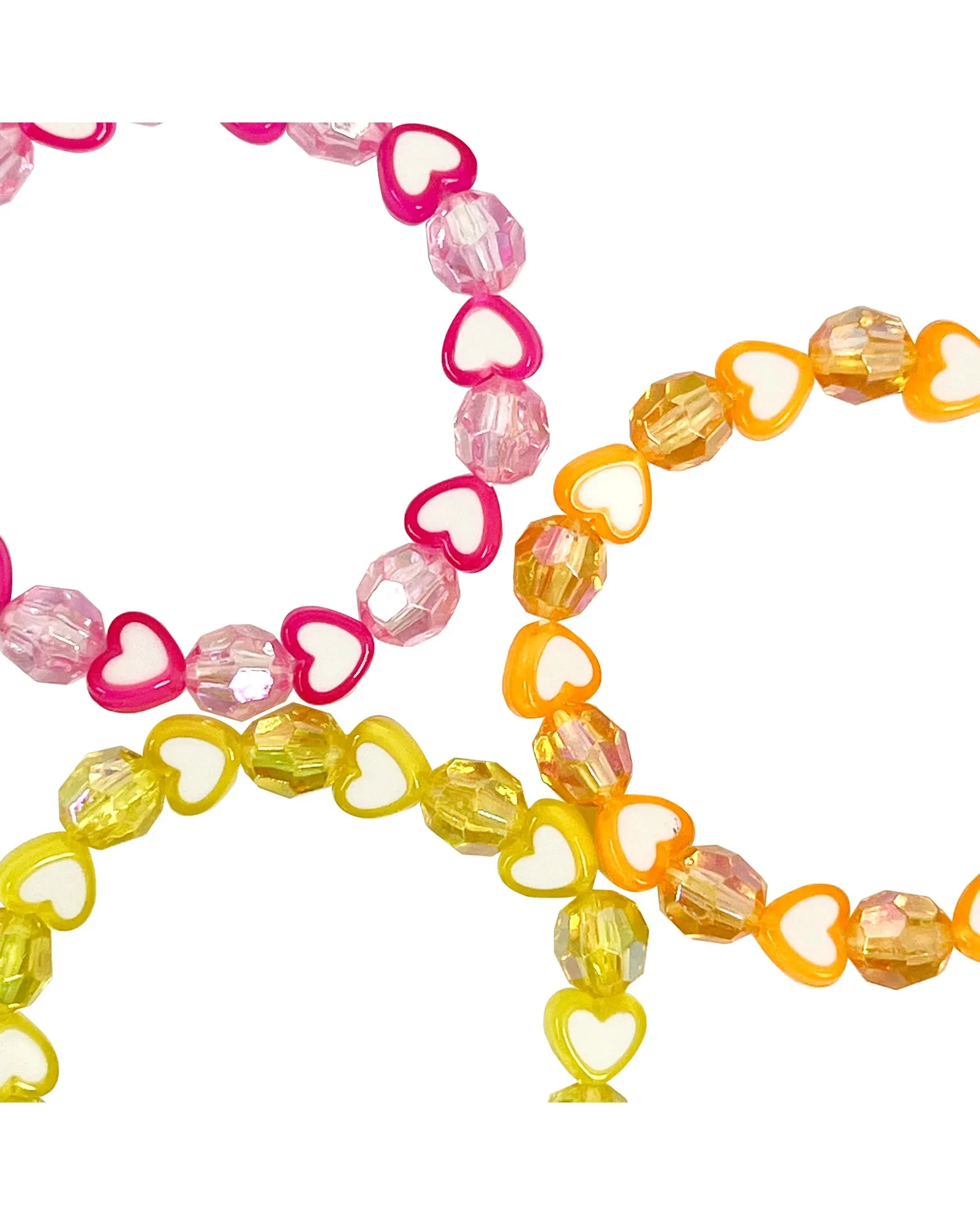 Pink Poppy Love Heart Bracelet Set