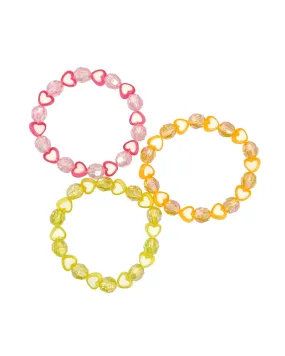 Pink Poppy Love Heart Bracelet Set