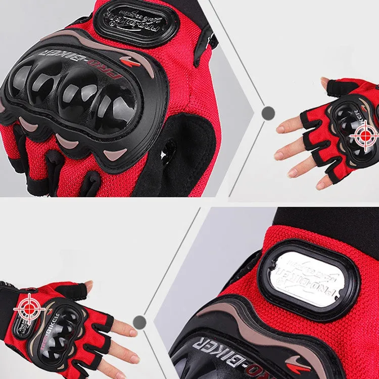 PRO-BIKER PRO01C Outdoor Cycling Glove Motorcycle Anti-Drop Safety Protection Half-Finger Glove, Specification: XL(Red)