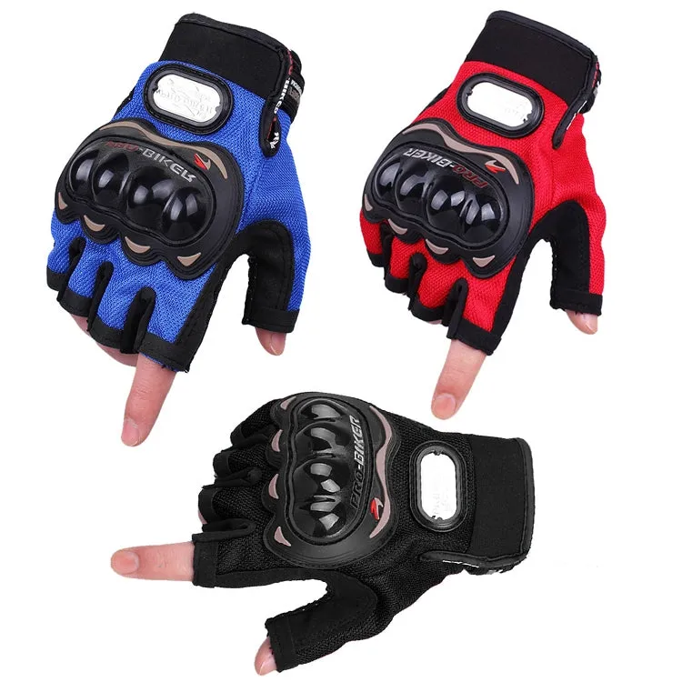 PRO-BIKER PRO01C Outdoor Cycling Glove Motorcycle Anti-Drop Safety Protection Half-Finger Glove, Specification: XL(Red)