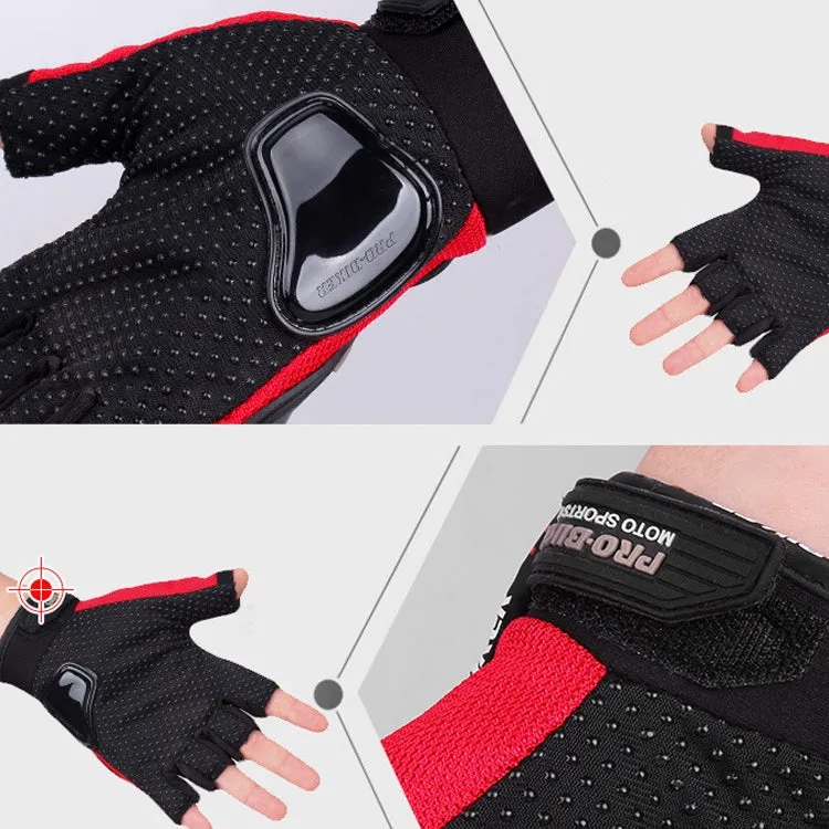 PRO-BIKER PRO01C Outdoor Cycling Glove Motorcycle Anti-Drop Safety Protection Half-Finger Glove, Specification: XL(Red)