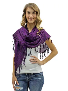 Purple Animal Print Pashmina Scarf