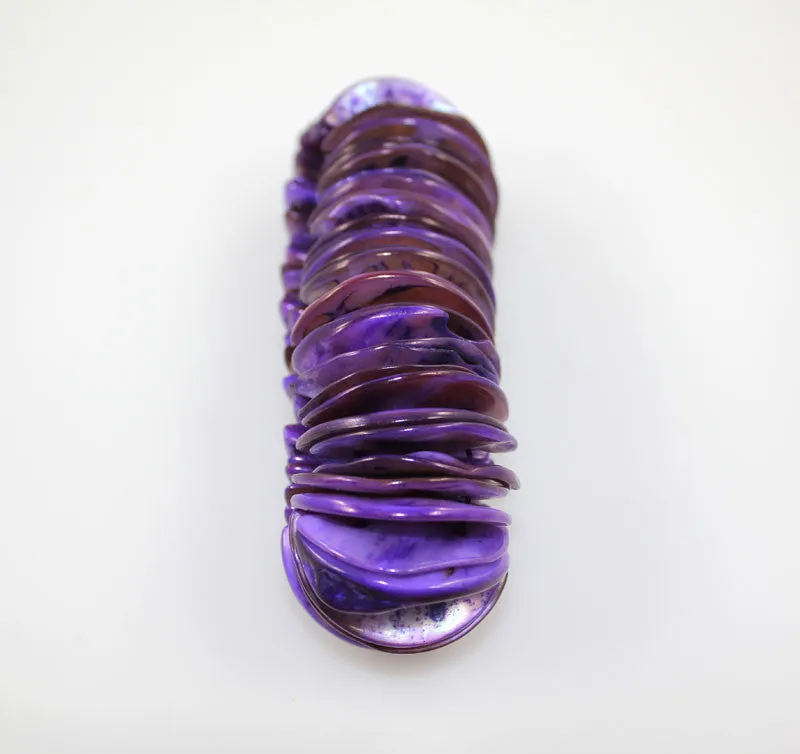 Purple Natural Sea Shell Half Moon Shape Bracelet