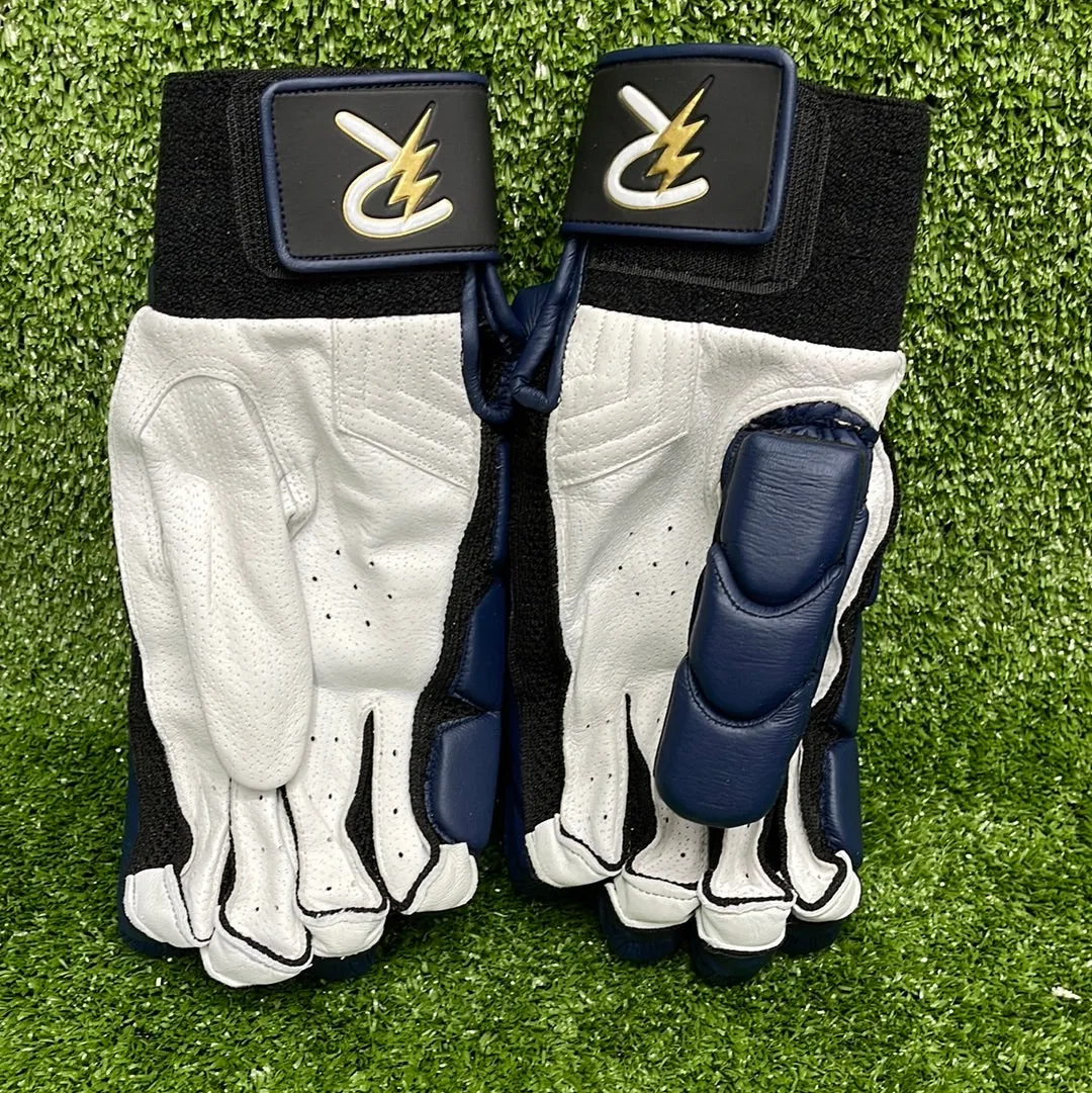 Raydn Players Edition Adult Cricket Gloves (With Pittard) White / Navy Blue / Black