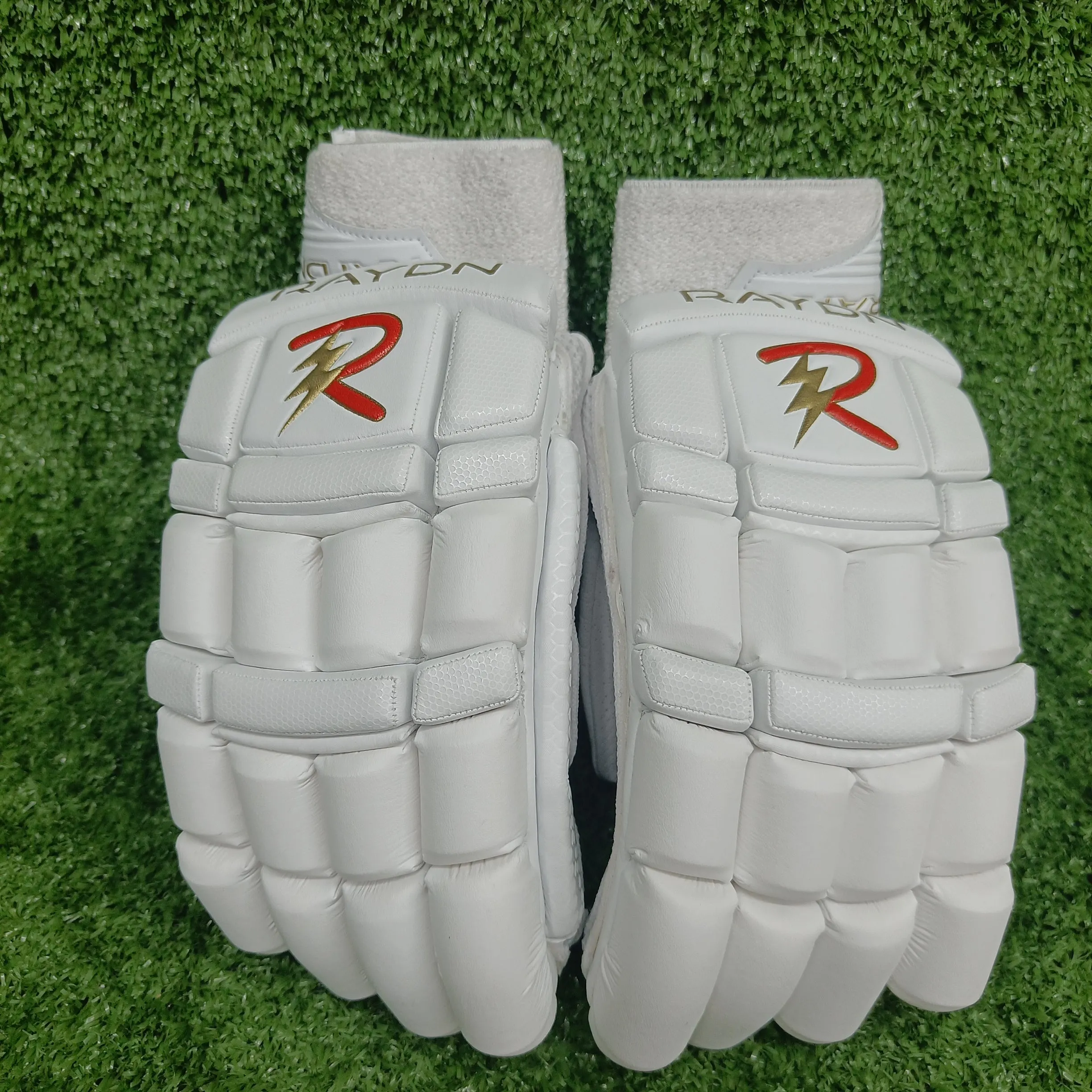 Raydn Players Edition Adult Cricket Gloves (With Pittard) White / Navy Blue / Black