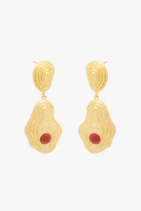 Red Planet Stud Gold Plated