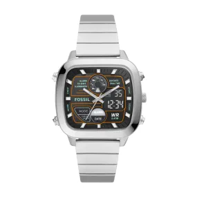 Retro Analog-Digital Stainless Steel Watch