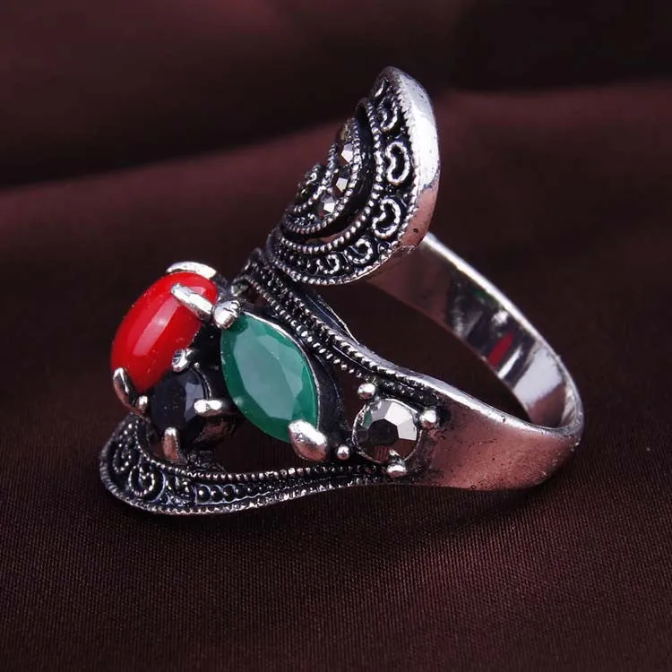 Retro Ring Fashion Classical Ancient Roman Bohemian Style Statement Exaggerated Wedding Rings For Women