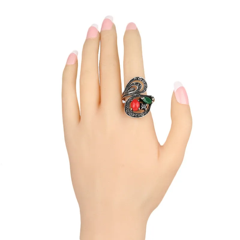 Retro Ring Fashion Classical Ancient Roman Bohemian Style Statement Exaggerated Wedding Rings For Women