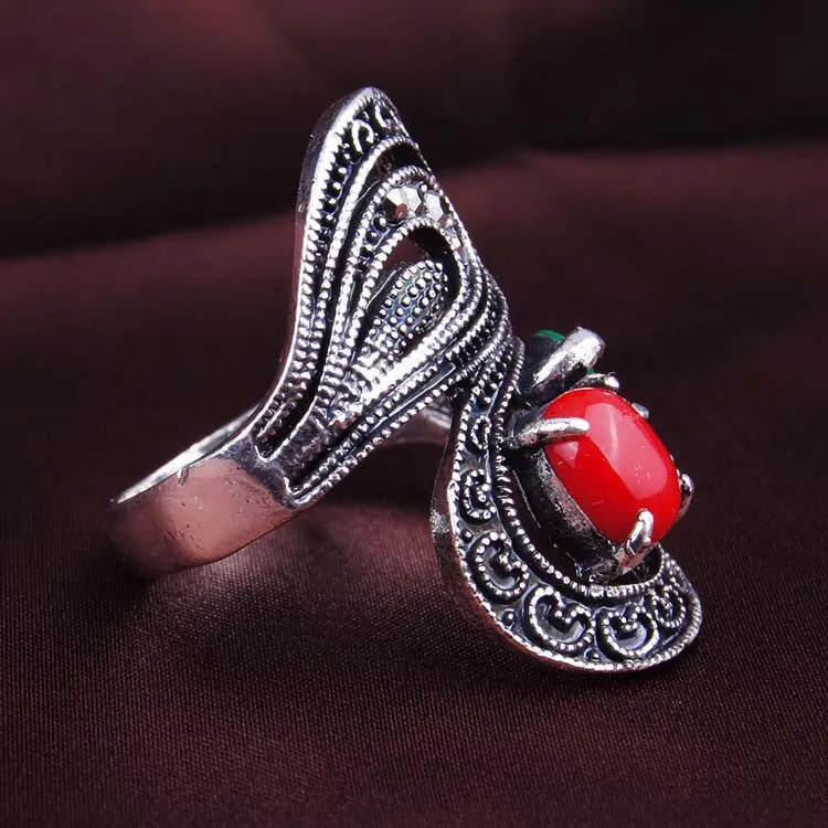 Retro Ring Fashion Classical Ancient Roman Bohemian Style Statement Exaggerated Wedding Rings For Women