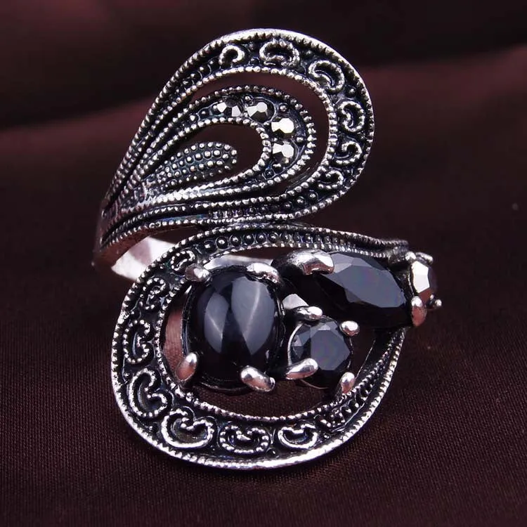 Retro Ring Fashion Classical Ancient Roman Bohemian Style Statement Exaggerated Wedding Rings For Women