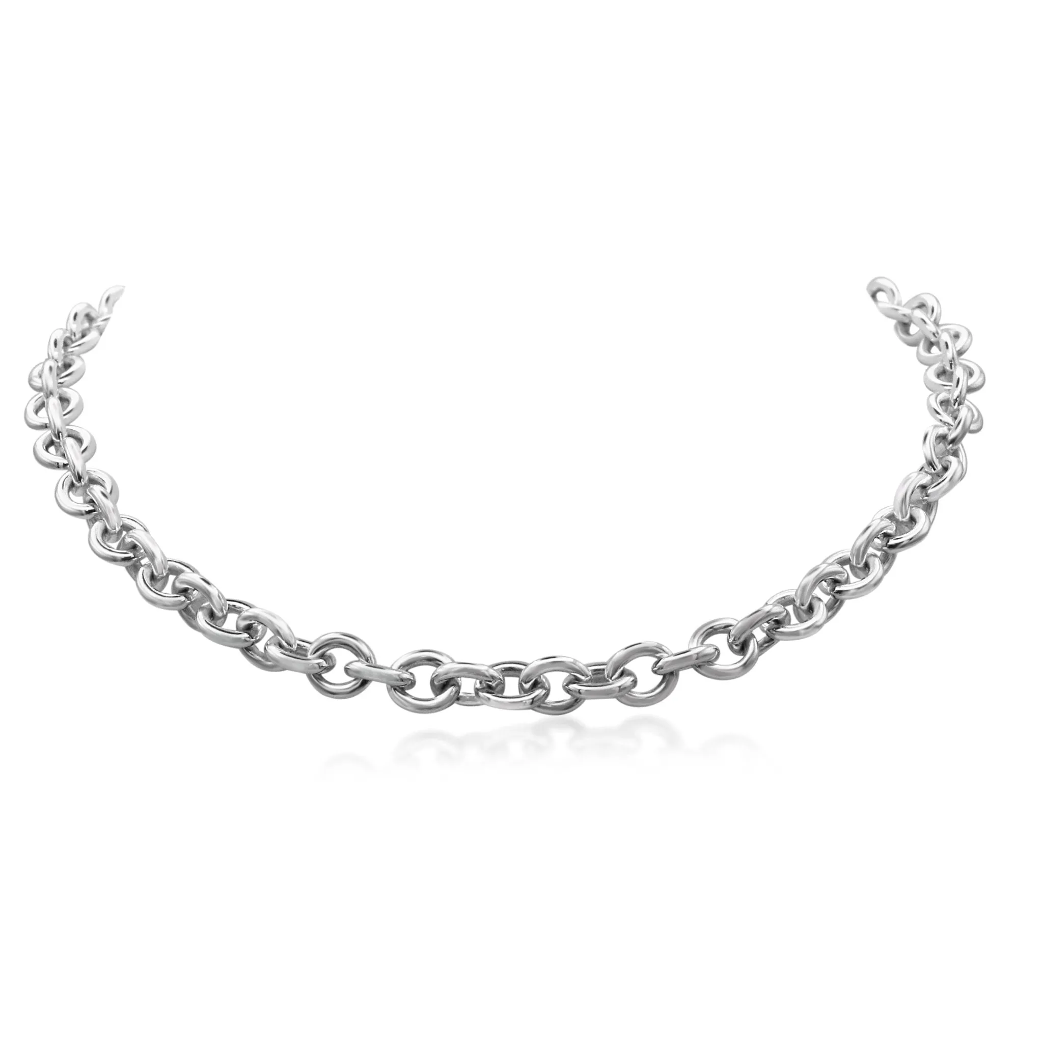 Return To Tiffany Heart Tag Chain Link Choker - Silver