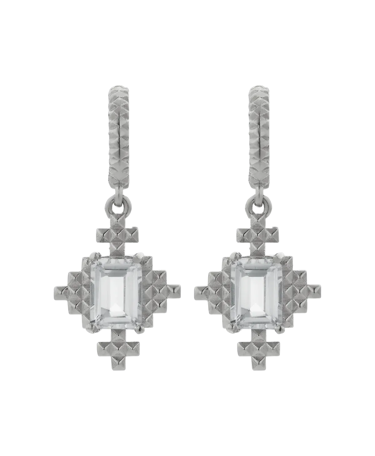 Reya Earrings | Sterling Silver | White Topaz
