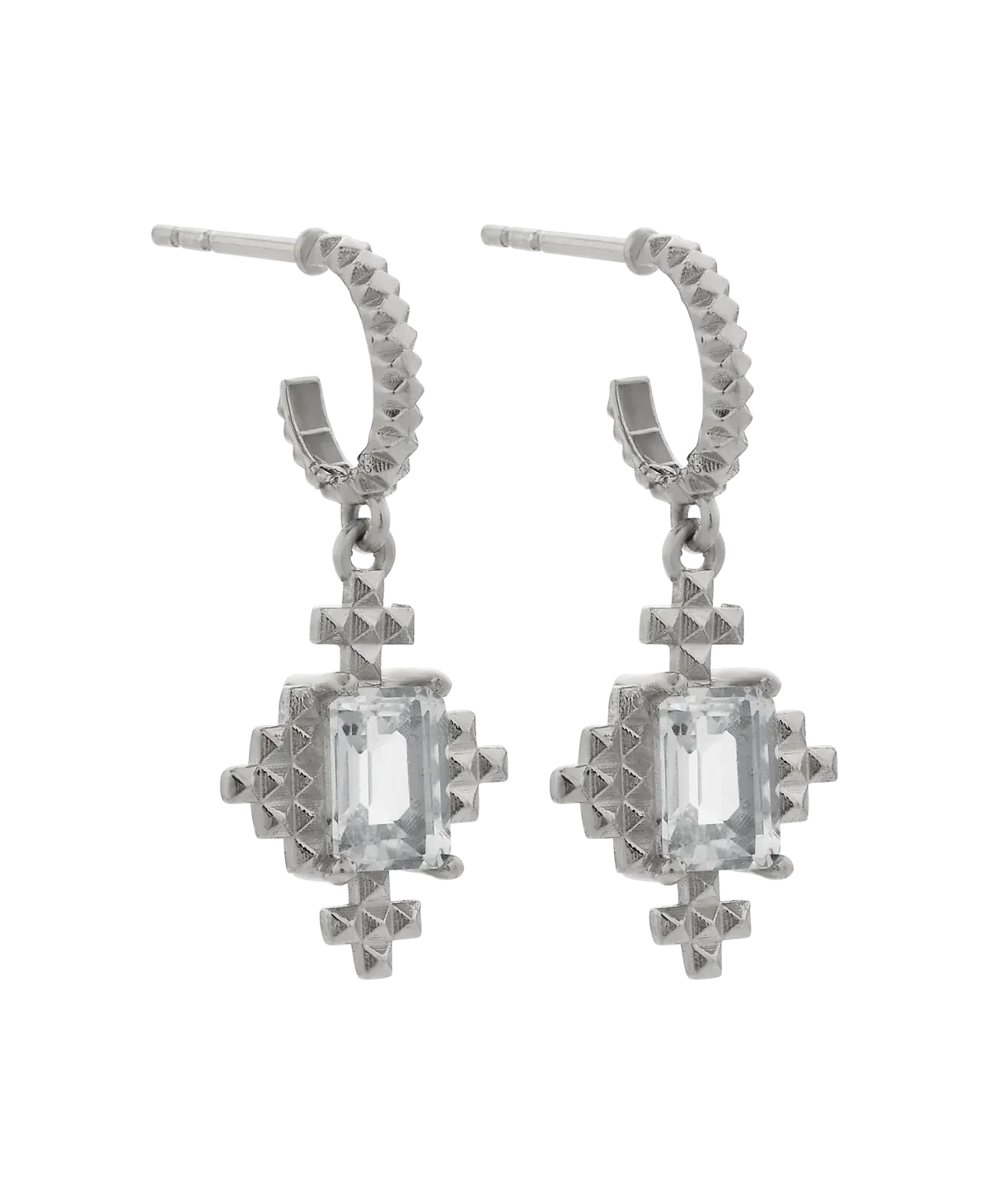 Reya Earrings | Sterling Silver | White Topaz