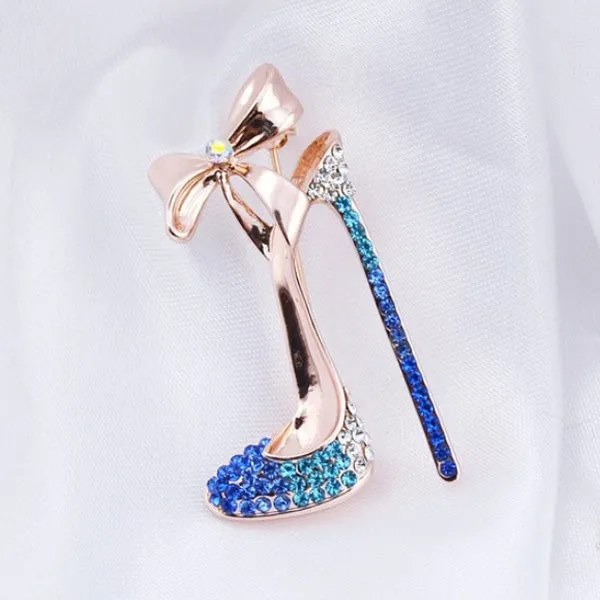 Rhinestone Bow High Heels Brooch 水鑽蝴蝶結高跟鞋胸針 KCHM1025