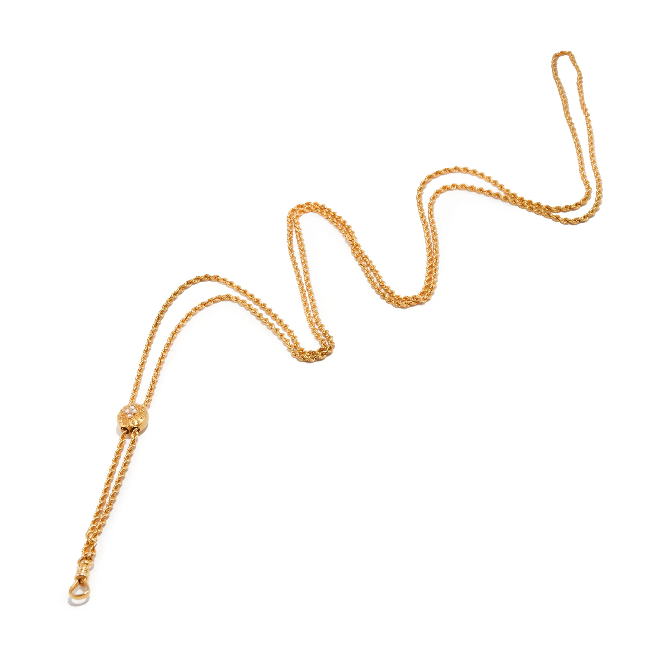 Rope Pearl Slide Pocket Watch Chain