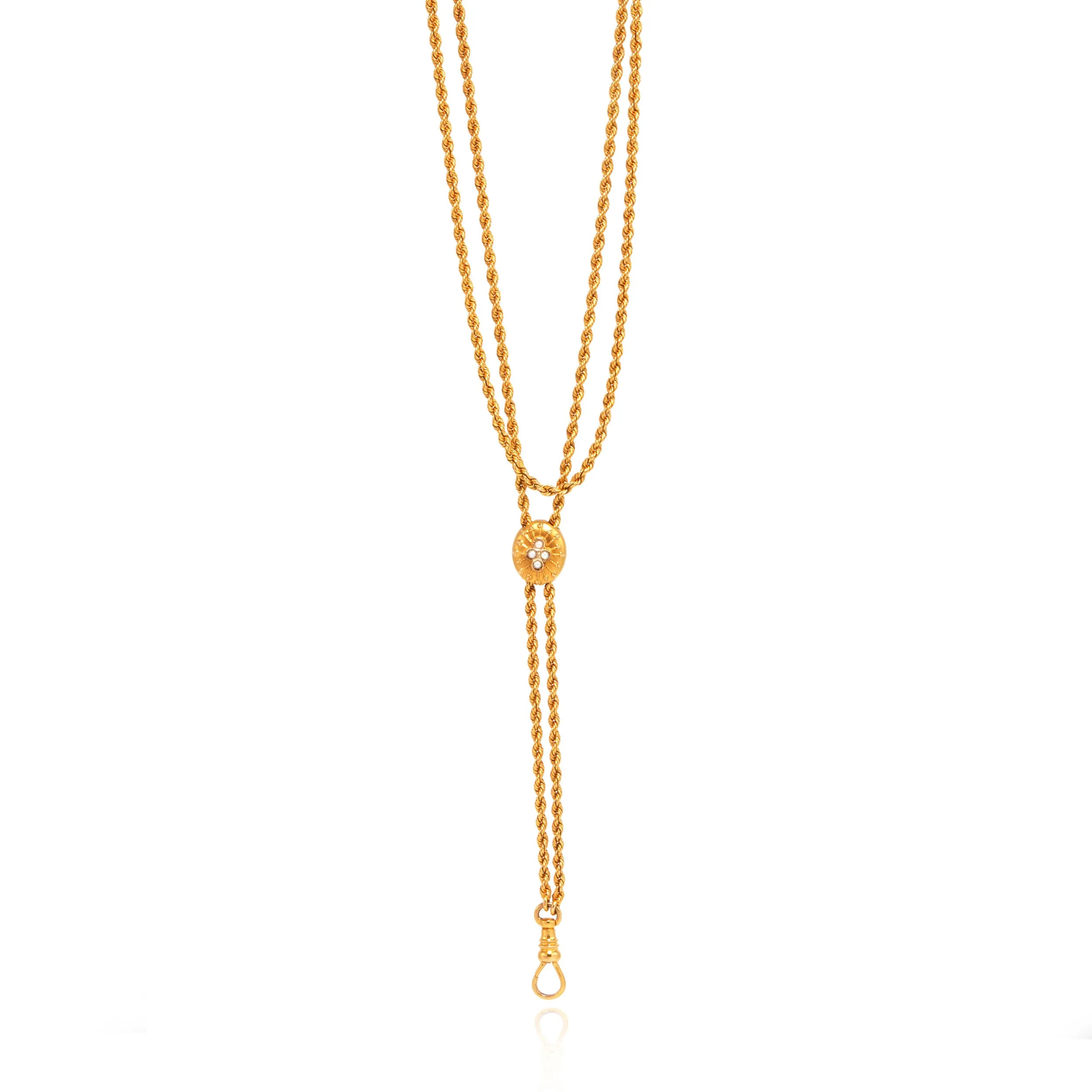 Rope Pearl Slide Pocket Watch Chain