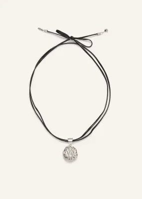 Rose leather necklace