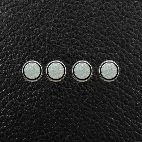 Round Enamel & Sterling Silver Shirt Stud Set